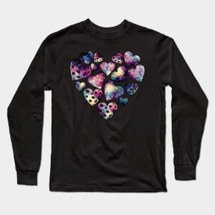 Hand Drawn Watercolor Heart Long Sleeve T-Shirt